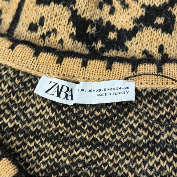 Zara Sweater Grandmacore Neckline Jacquard Patchwork Women Yellow Women XS - S - Picture 9 of 10